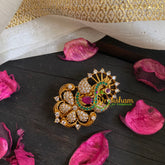 AD Stone Gold Saree Pin -The S Brooch-G5812